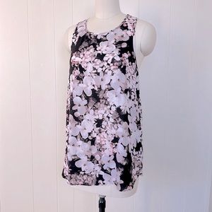 Banana Republic Racer Back Washable Silk Floral Tank Top